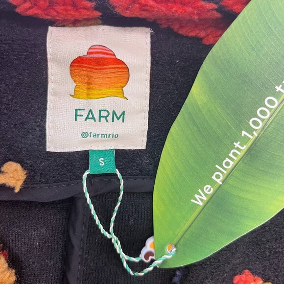 NWT Farm Rio Wool Blend Banangola Fleece Cardigan Coat Size S - Picture 8 of 12